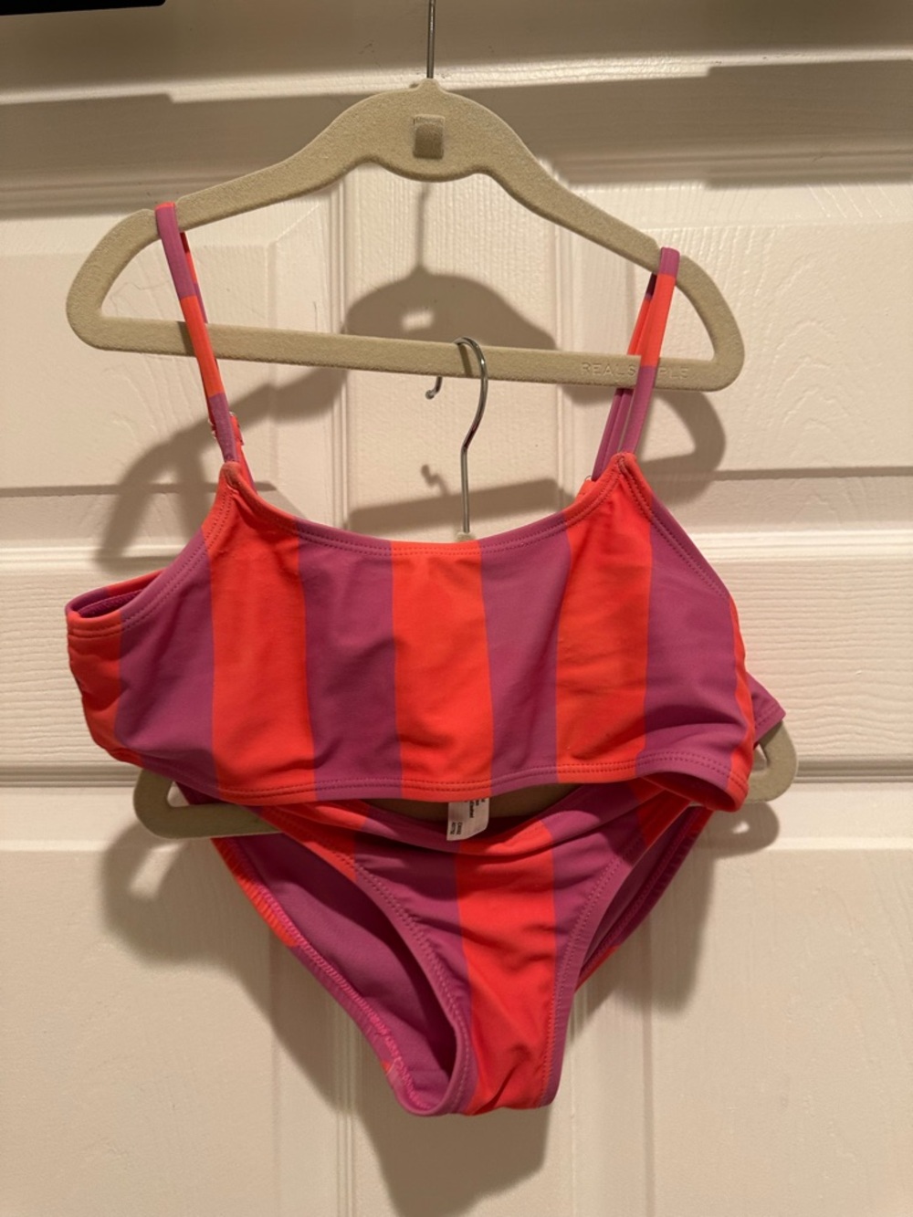 Striped Pink & Orange Two-Piece Bikini Set
